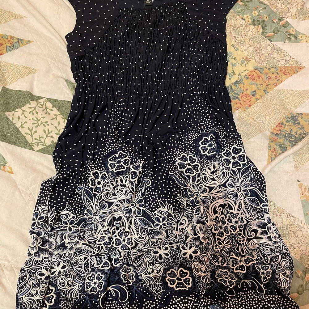 Perceptions Black and White Floral Midi Dress